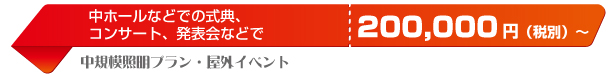 小規模照明プラン：中ホールなどでの式典、コンサート、発表会